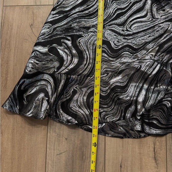 NWT Topshop Silver And Black Metallic Marble Mini Dress Small Size 6 New Years - Picture 7 of 8